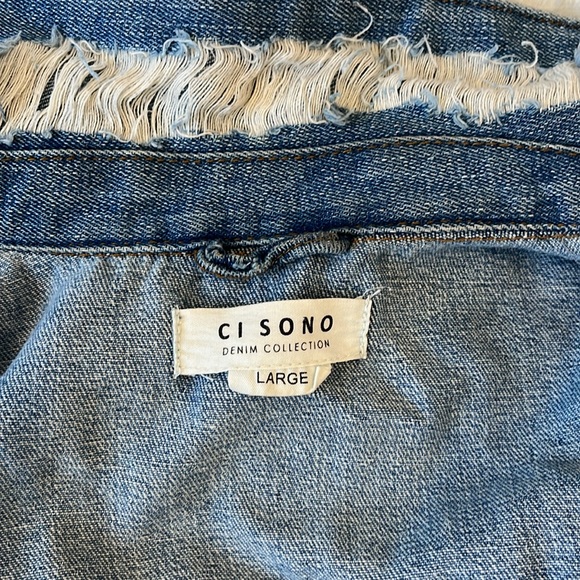 Ci Sono Distressed Denim Jacket Large - Picture 6 of 9